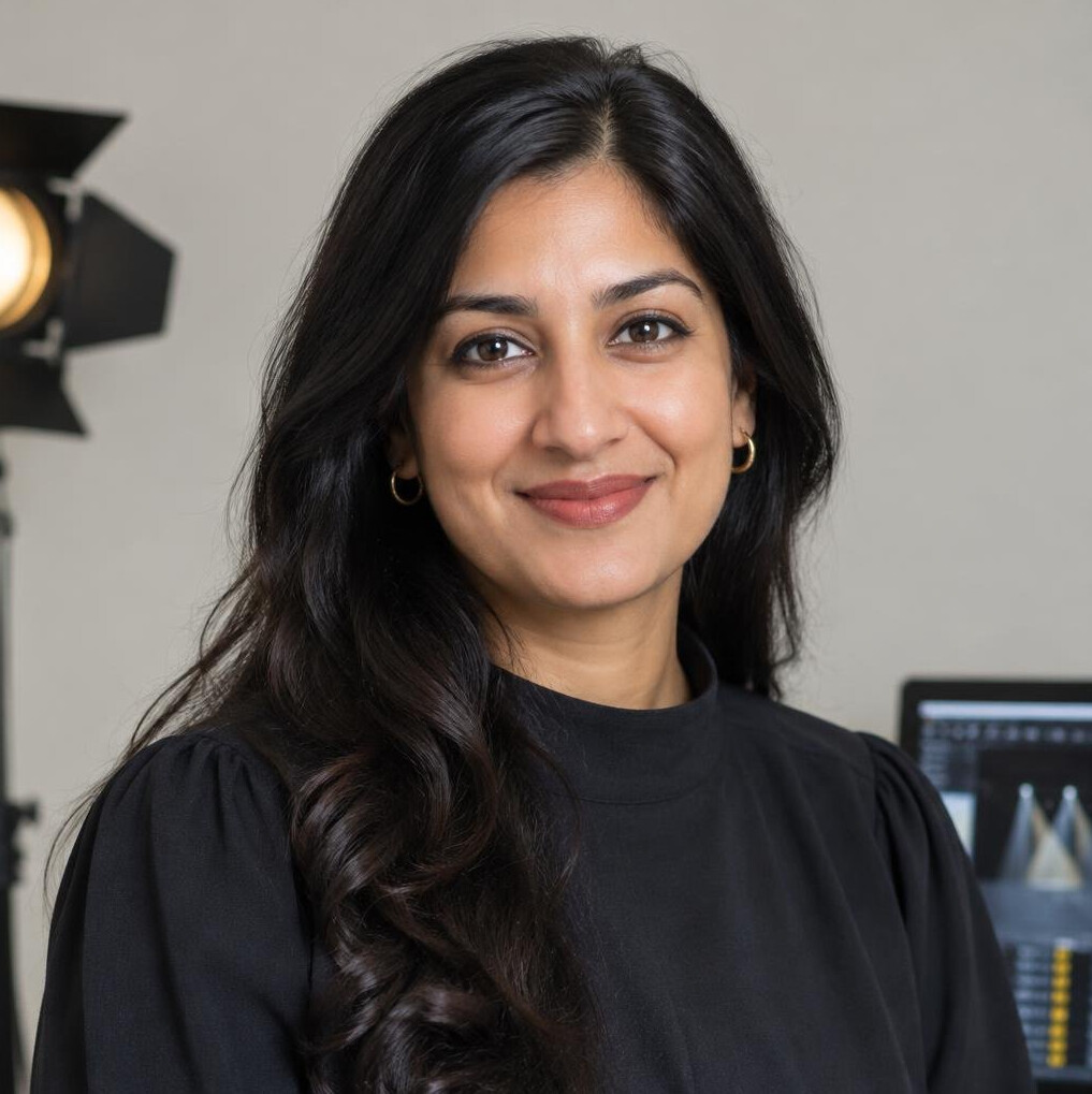Portrait of a smiling woman with dark hair